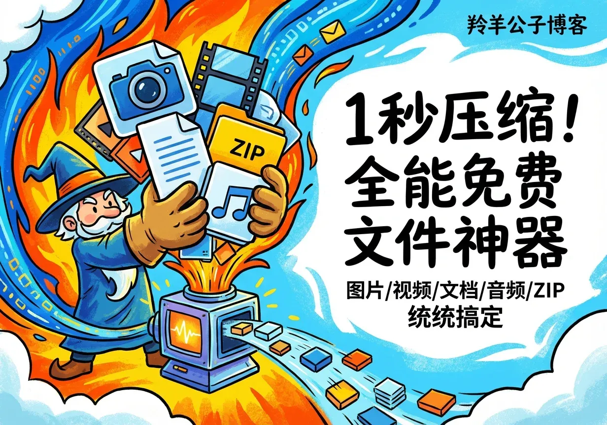 免费在线文件压缩平台-啥都能压缩，啥格式都支持-羚羊公子博客
